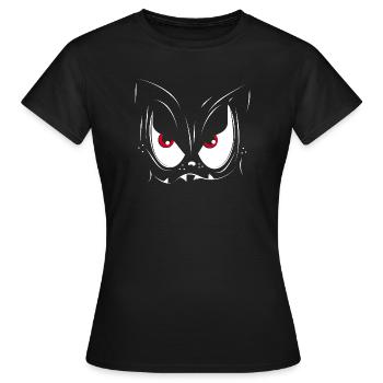 süßes Monster Gesicht mit roten Pupillen - Frauen T-Shirt - Schwarz - Vorne - AI Model Female 172 dark (172cm)