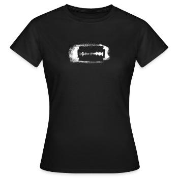 Rasierklinge weiß - Frauen T-Shirt - Schwarz - Vorne - AI Model Female 172 dark (172cm)