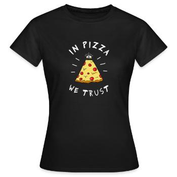 in pizza we Trust Illumination Pyramide Oeil Humour - T-shirt Femme - noir - Devant - AI Model Female 172 dark (172cm)
