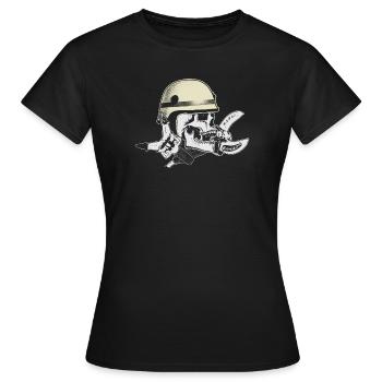 Fire Department and Rescue Service Skull - Women's T-Shirt - black - Front - AI Model Female 172 dark (172cm)
