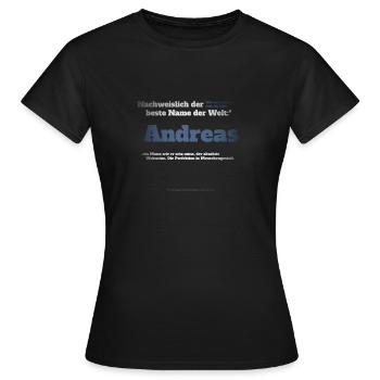 Ich bin Andreas - Andreas als Vorname - Frauen T-Shirt - Schwarz - Vorne - AI Model Female 172 dark (172cm)