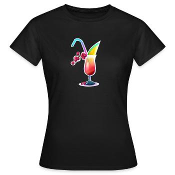 Tropischer Farbcocktail - Frauen T-Shirt - Schwarz - Vorne - AI Model Female 172 dark (172cm)