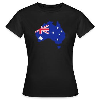 Australia - Women's T-Shirt - black - Front - AI Model Female 172 dark (172cm)