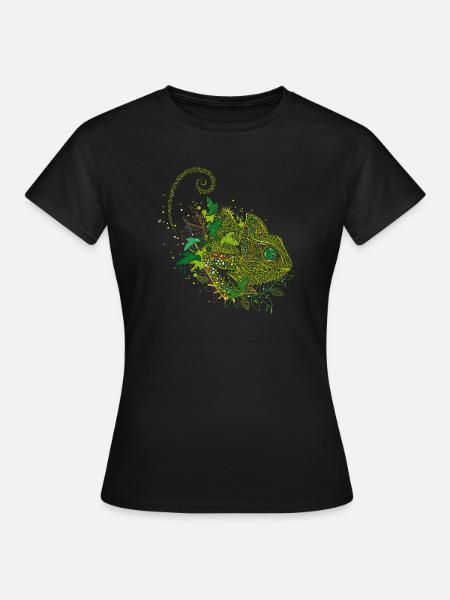 wunderschönes Chamäleon Graffiti - Frauen T-Shirt - Schwarz