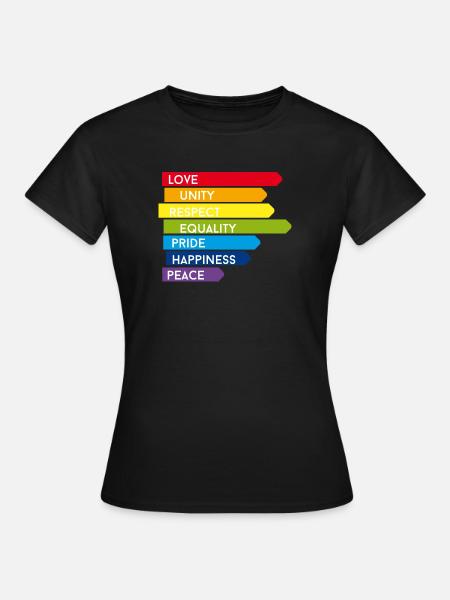 gay pride csd rainbow homo parade fier avant lol - T-shirt Femme - noir