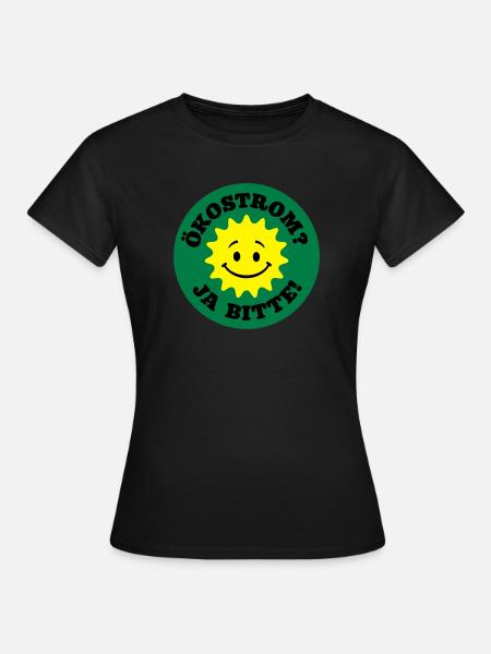 ökostrom ja bitte, atomkraft nein danke, bio öko - Frauen T-Shirt - Schwarz