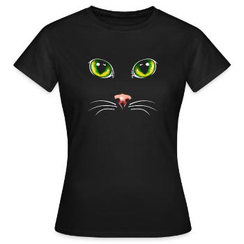 Black cat eyes - Women's T-Shirt - black - Front - AI Model Female 172 dark (172cm)