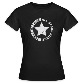 Étoile Texas Hold'em All Stars - T-shirt Femme - noir - Devant - AI Model Female 172 dark (172cm)