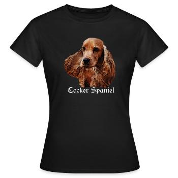 Cocker Épagneul, tête de chien, chien de race, - T-shirt Femme - noir - Devant - AI Model Female 172 dark (172cm)
