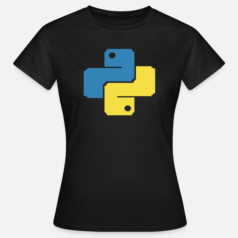 Python Pixelart - Frauen T-Shirt - Schwarz