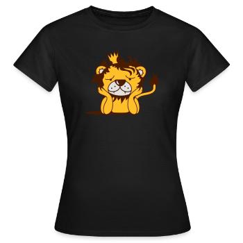 Un lion avec une couronne - T-shirt Femme - noir - Devant - AI Model Female 172 dark (172cm)
