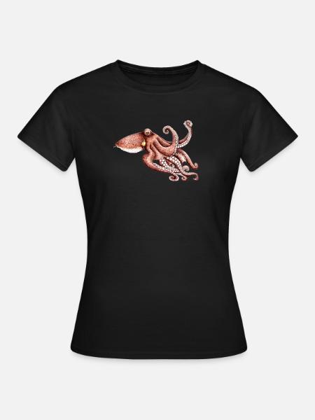Octopus - Octopus vulgaris - Octopus Poulpe Pieuvre - Frauen T-Shirt - Schwarz