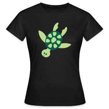 Kunterbunte Meeresschildkröte - Frauen T-Shirt - Schwarz - Vorne - AI Model Female 172 dark (172cm)