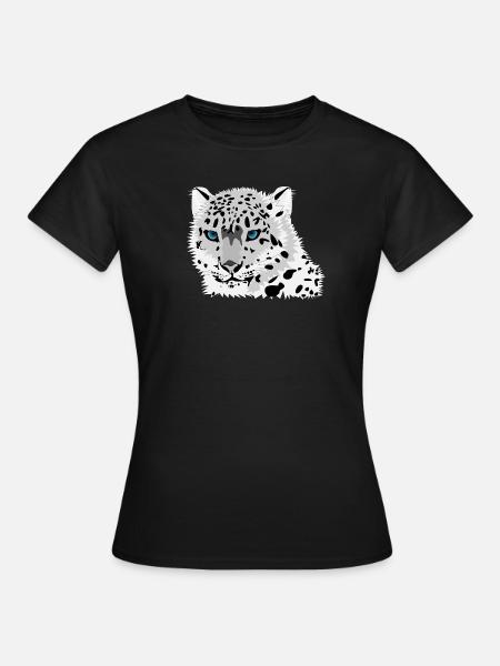 Kot lamparta - Dame-T-shirt - sort