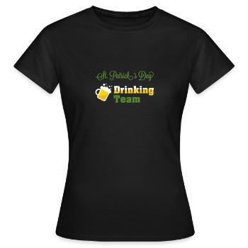 St. Patrick´s Day Trink Team - Frauen T-Shirt - Schwarz - Vorne - AI Model Female 172 dark (172cm)