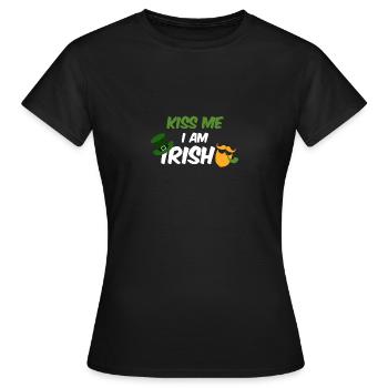 Embrasse-moi que je suis irlandais - T-shirt Femme - noir - Devant - AI Model Female 172 dark (172cm)