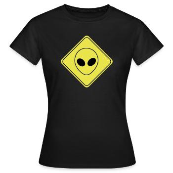 Alien Zeichen - Frauen T-Shirt - Schwarz - Vorne - AI Model Female 172 dark (172cm)