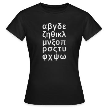 ALPHABET GRIECHISCH - Frauen T-Shirt - Schwarz - Vorne - AI Model Female 172 dark (172cm)