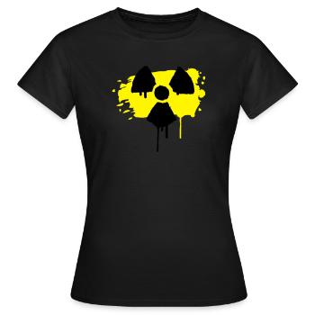 radio active sign as graffiti - Women's T-Shirt - black - Front - AI Model Female 172 dark (172cm)