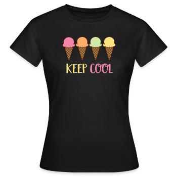 Eiscreme - Frauen T-Shirt - Schwarz - Vorne - AI Model Female 172 dark (172cm)