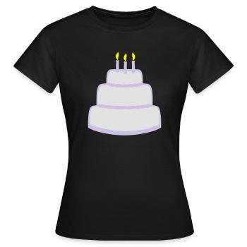 Birthday Cake - Women's T-Shirt - black - Front - AI Model Female 172 dark (172cm)