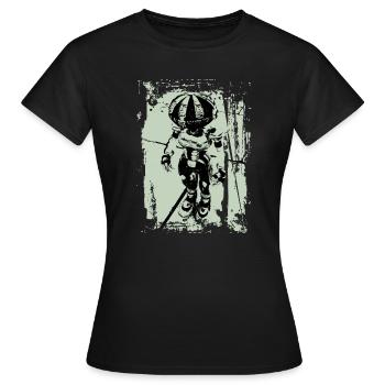 robo metall green - Frauen T-Shirt - Schwarz - Vorne - AI Model Female 172 dark (172cm)