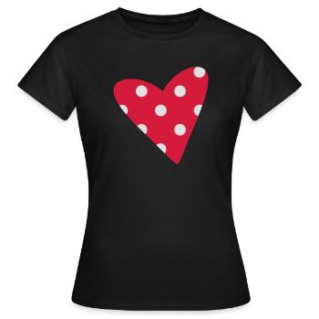 Ein kleines gepunktetes Herz - Frauen T-Shirt - Schwarz - Vorne - AI Model Female 172 dark (172cm)