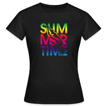 Glace à l'heure d'été - T-shirt Femme - noir - Devant - AI Model Female 172 dark (172cm)