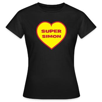 Super-Simon - Frauen T-Shirt - Schwarz - Vorne - AI Model Female 172 dark (172cm)