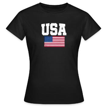 États-Unis - T-shirt Femme - noir - Devant - AI Model Female 172 dark (172cm)