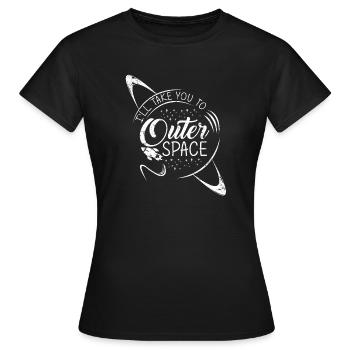 Espace spatial spatial fusée planètes en apesanteur - T-shirt Femme - noir - Devant - AI Model Female 172 dark (172cm)