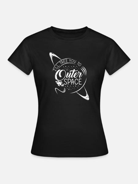 Weltall Raumfahrt Rakete Schwerelos Planeten - Dame-T-shirt - sort