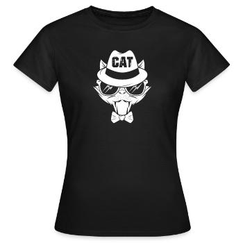 Chat chaton miaou chat domestique oeil de chat - T-shirt Femme - noir - Devant - AI Model Female 172 dark (172cm)
