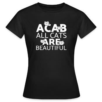 Chat chaton miaou chat domestique oeil de chat - T-shirt Femme - noir - Devant - AI Model Female 172 dark (172cm)