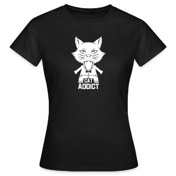 Chat chaton miaou chat domestique oeil de chat - T-shirt Femme - noir - Devant - AI Model Female 172 dark (172cm)