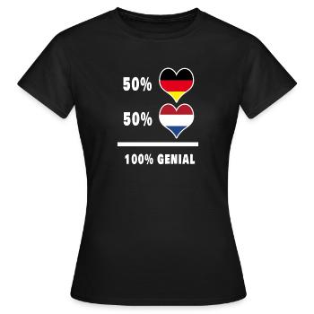 Allemagne et Pays-Bas genial / cadeau - T-shirt Femme - noir - Devant - AI Model Female 172 dark (172cm)
