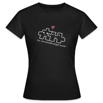 Love relationship couple - Women's T-Shirt - black - Front - AI Model Female 172 dark (172cm)