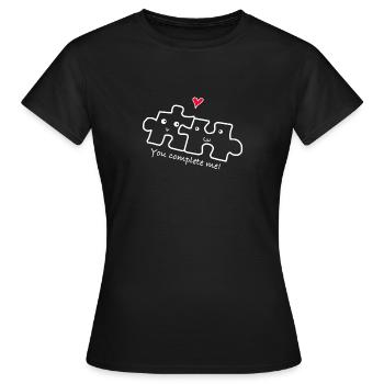 Love relationship couple - Women's T-Shirt - black - Front - AI Model Female 172 dark (172cm)