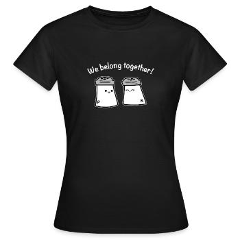 Relation d'amour sel poivre - T-shirt Femme - noir - Devant - AI Model Female 172 dark (172cm)