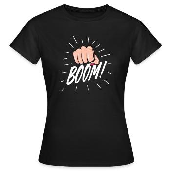 Strip Pop with female fist - Women's T-Shirt - black - Front - AI Model Female 172 dark (172cm)