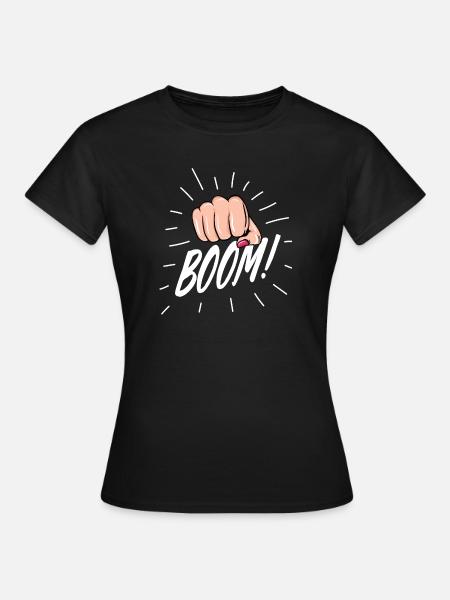 Strip Pop mit weiblicher Faust - Frauen T-Shirt - Schwarz