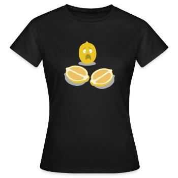 Sorgenlemon lemon character - Women's T-Shirt - black - Front - AI Model Female 172 dark (172cm)