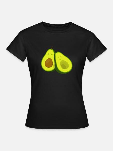 Kuschelige Avocadofreundschaft - Frauen T-Shirt - Schwarz