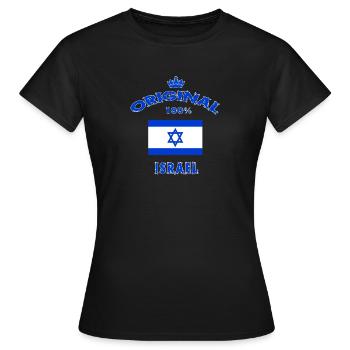 Israel Original 100% Flagge Jerusalem Geschenk - Frauen T-Shirt - Schwarz - Vorne - AI Model Female 172 dark (172cm)