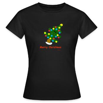 Arbre de Noël / Arbre de Noël - T-shirt Femme - noir - Devant - AI Model Female 172 dark (172cm)