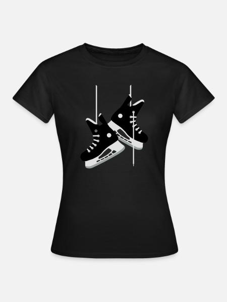 Eishockey Schlittschuhe - Frauen T-Shirt - Schwarz