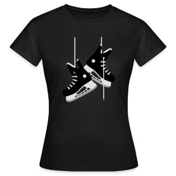 Patins de hockey sur glace - T-shirt Femme - noir - Devant - AI Model Female 172 dark (172cm)