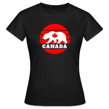 Kanada Bär mit Ahornblatt / Geschenk Nordamerika - Frauen T-Shirt - Schwarz - Vorne - AI Model Female 172 dark (172cm)