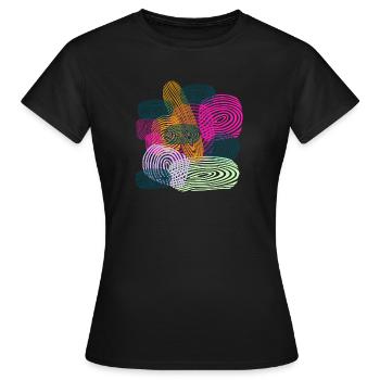 painting - Women's T-Shirt - black - Front - AI Model Female 172 dark (172cm)