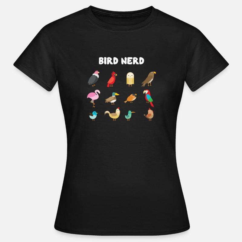 Bird Nerd - Dame-T-shirt - sort